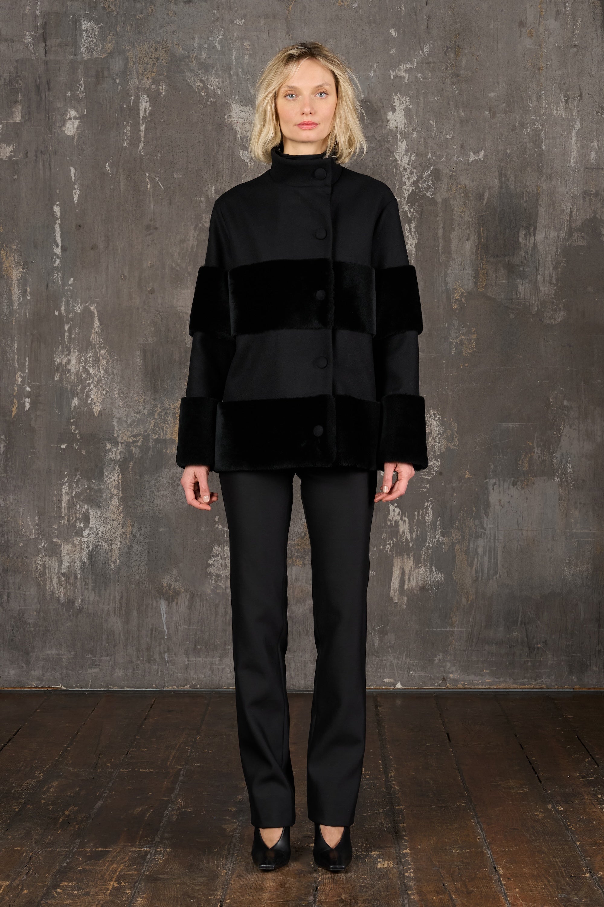 Longline Single Button Coat in Dust Sparkle