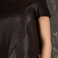 Crop Leather V Top