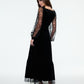 VELVET LACE SLEEVE DRESS