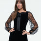 VELVET LACE SLEEVE DRESS