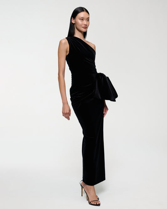 VELVET BOW DRESS