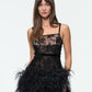 LACE DROP WAIST FEATHER DRESS
