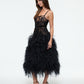 LACE DROP WAIST FEATHER DRESS
