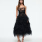 LACE DROP WAIST FEATHER DRESS