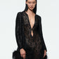 FEATHER CARDIGAN IN BLACK