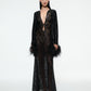 FEATHER CARDIGAN IN BLACK