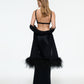 LONG SILK SKIRT IN BLACK