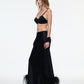 LONG SILK SKIRT IN BLACK
