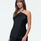 SILK BUTTON TOP IN BLACK
