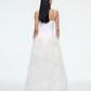 WHITE DROP WAIST FEATHER DRESS