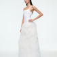 WHITE DROP WAIST FEATHER DRESS