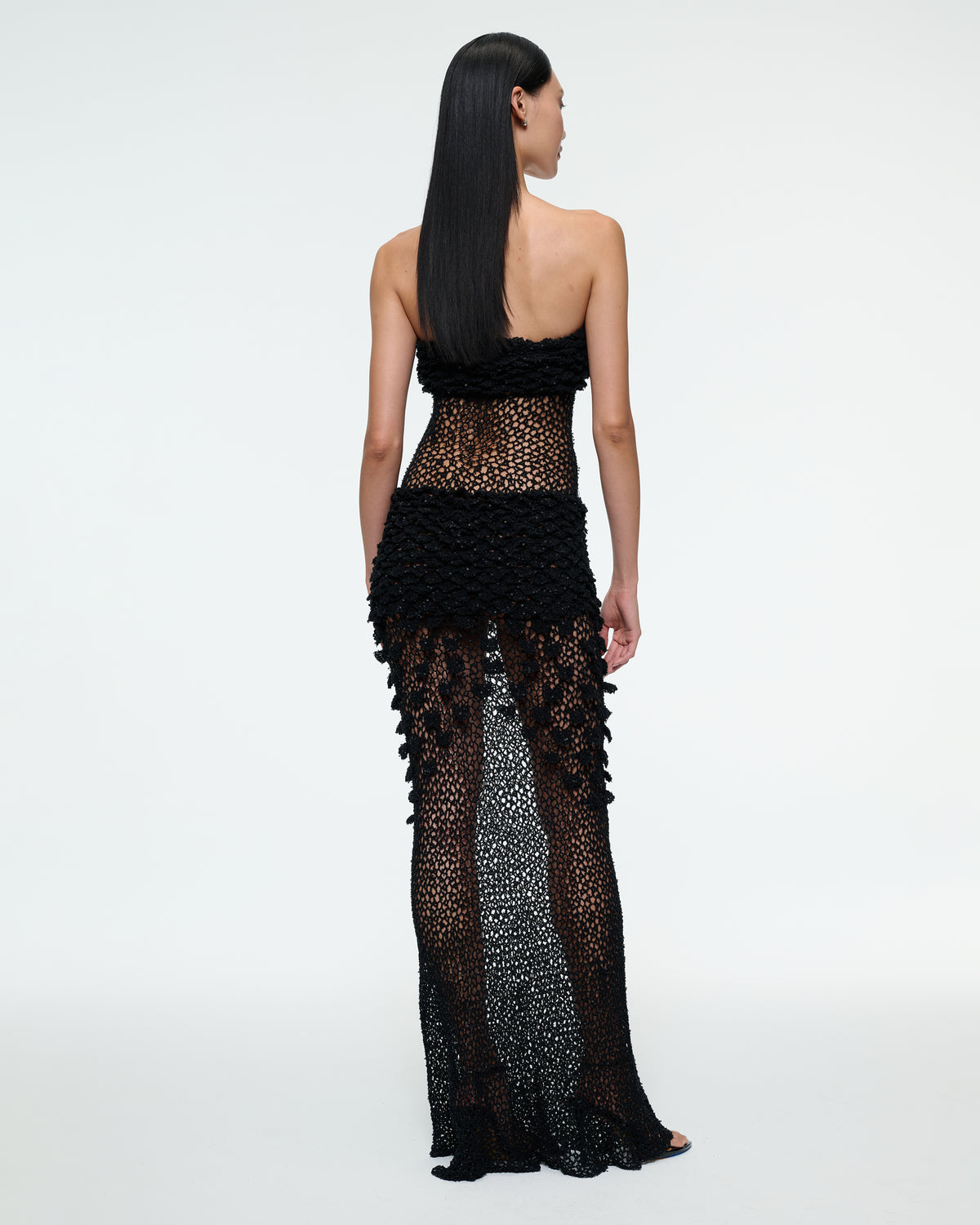BLACK CROCHET DRESS