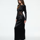 LONG SLEEVE SILK DRESS IN BLACK