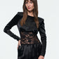 LONG SLEEVE SILK DRESS IN BLACK