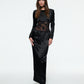 LONG SLEEVE SILK DRESS IN BLACK