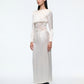 LONG SLEEVE SILK DRESS IN CREME