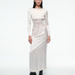 LONG SLEEVE SILK DRESS IN CREME