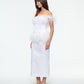 MIDI FEATHER DRESS IN WHITE