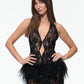 DROP WAIST HALTER DRESS