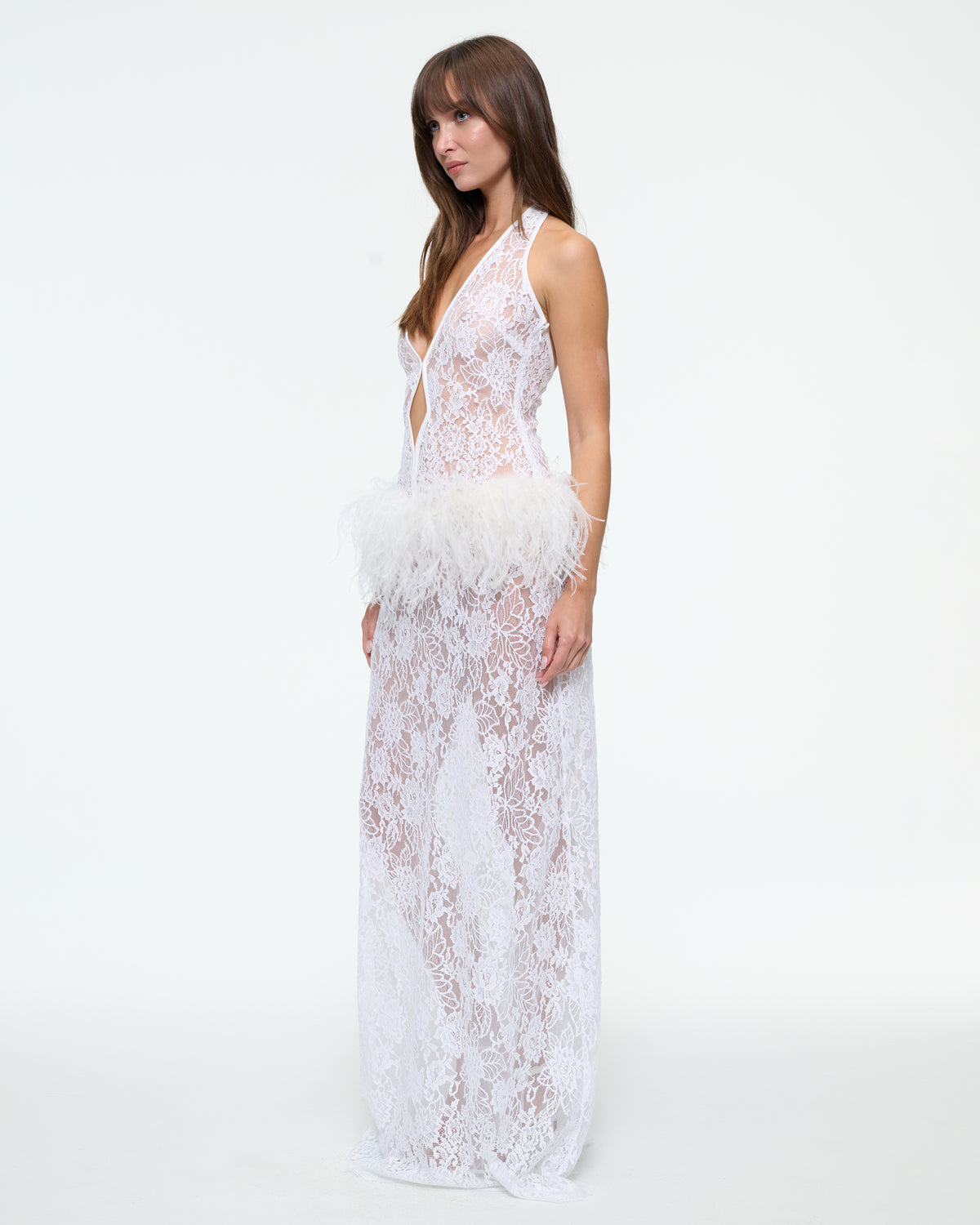 DROP WAIST HALTER DRESS
