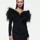 FEATHER SHOULDER DRESS
