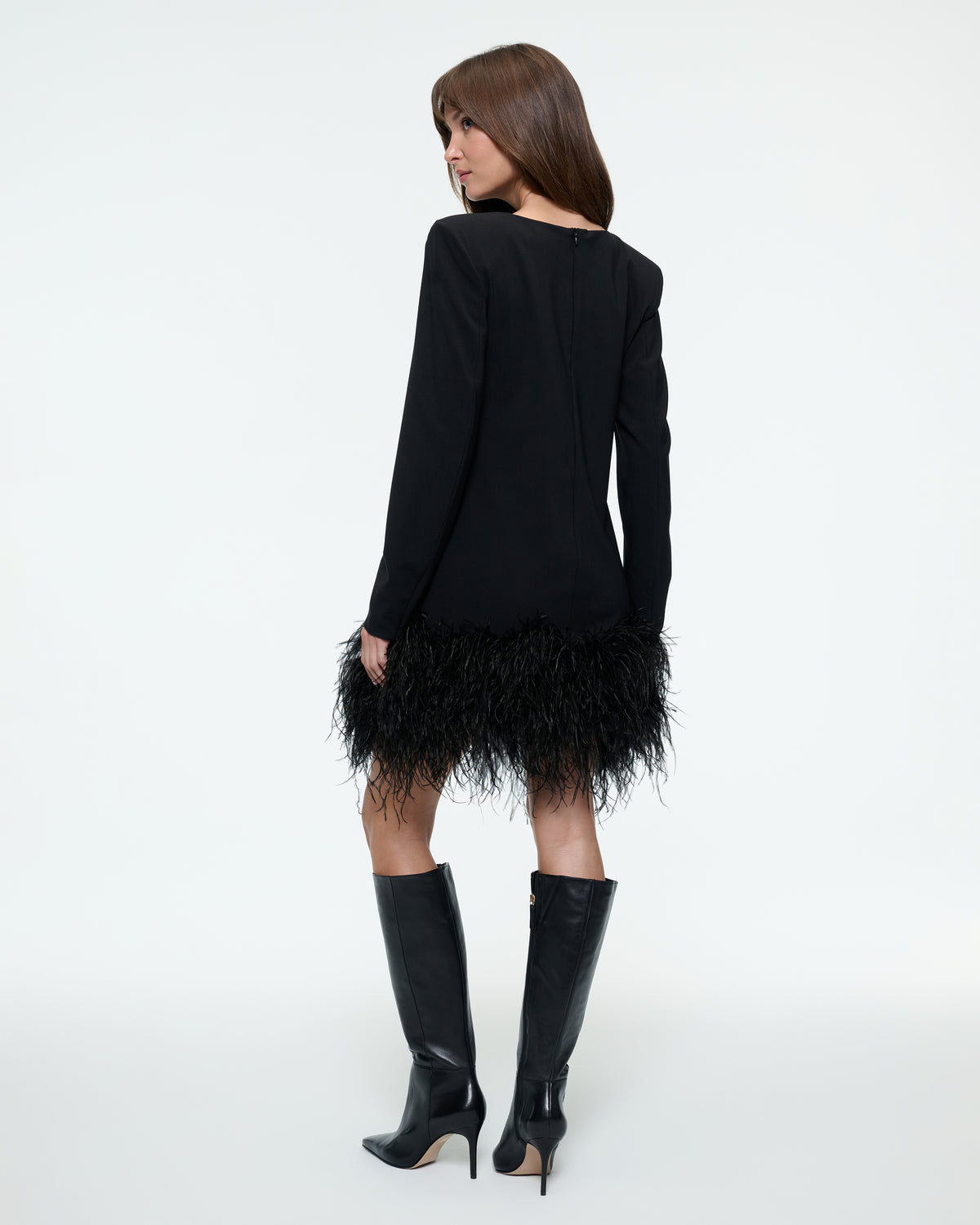 WOOL FEATHER MINI DRESS