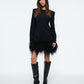 WOOL FEATHER MINI DRESS