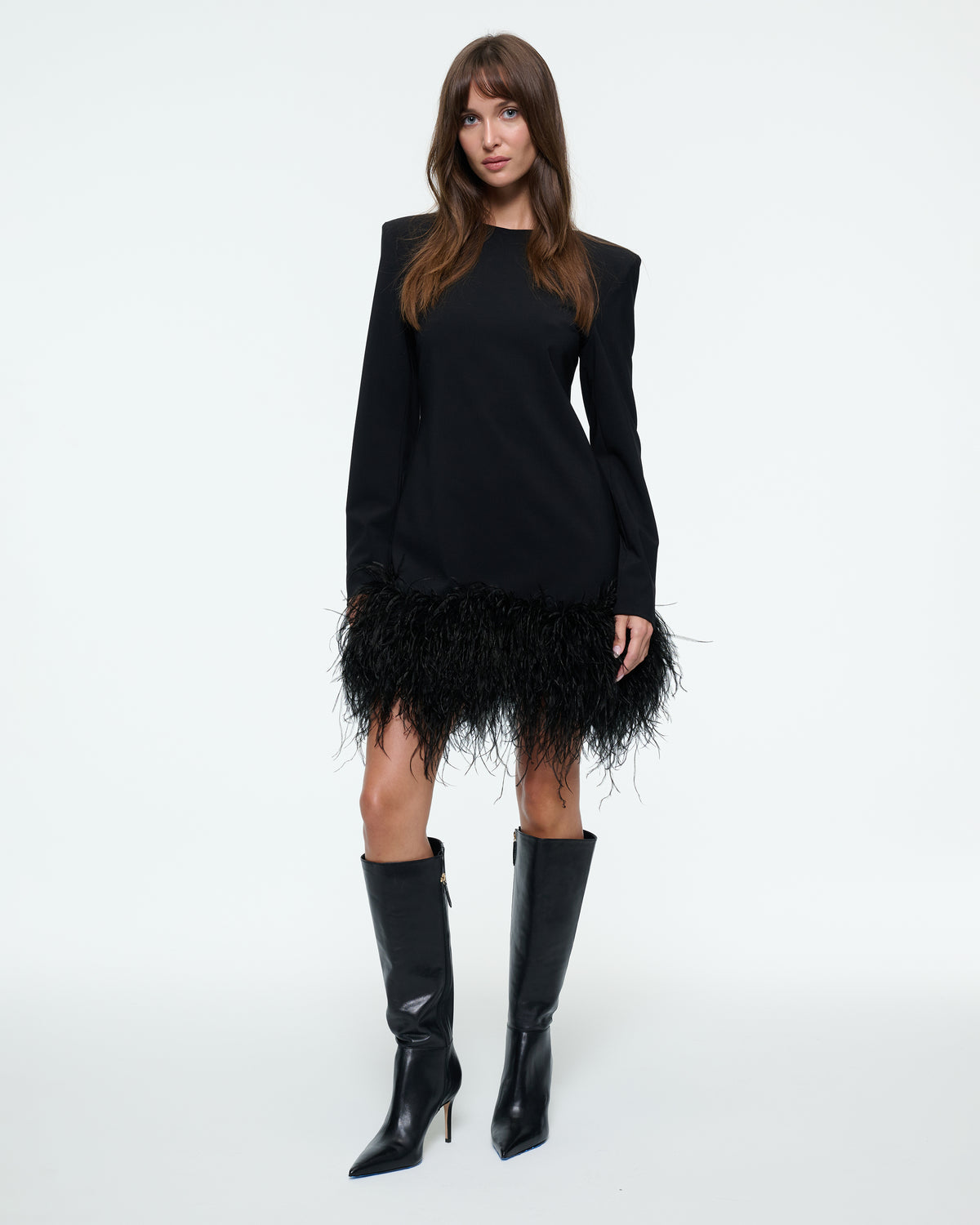 WOOL FEATHER MINI DRESS