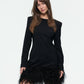 WOOL FEATHER MINI DRESS