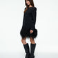 WOOL FEATHER MINI DRESS