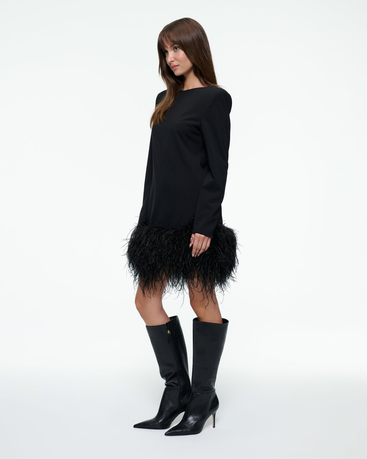 WOOL FEATHER MINI DRESS