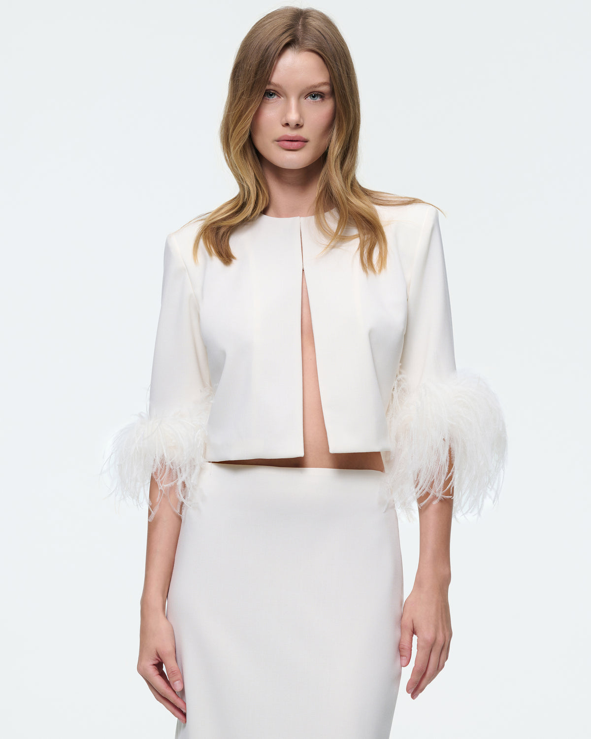 MIDI WOOL FEATHER SKIRT