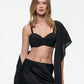 BLACK WOOL SILK BRA