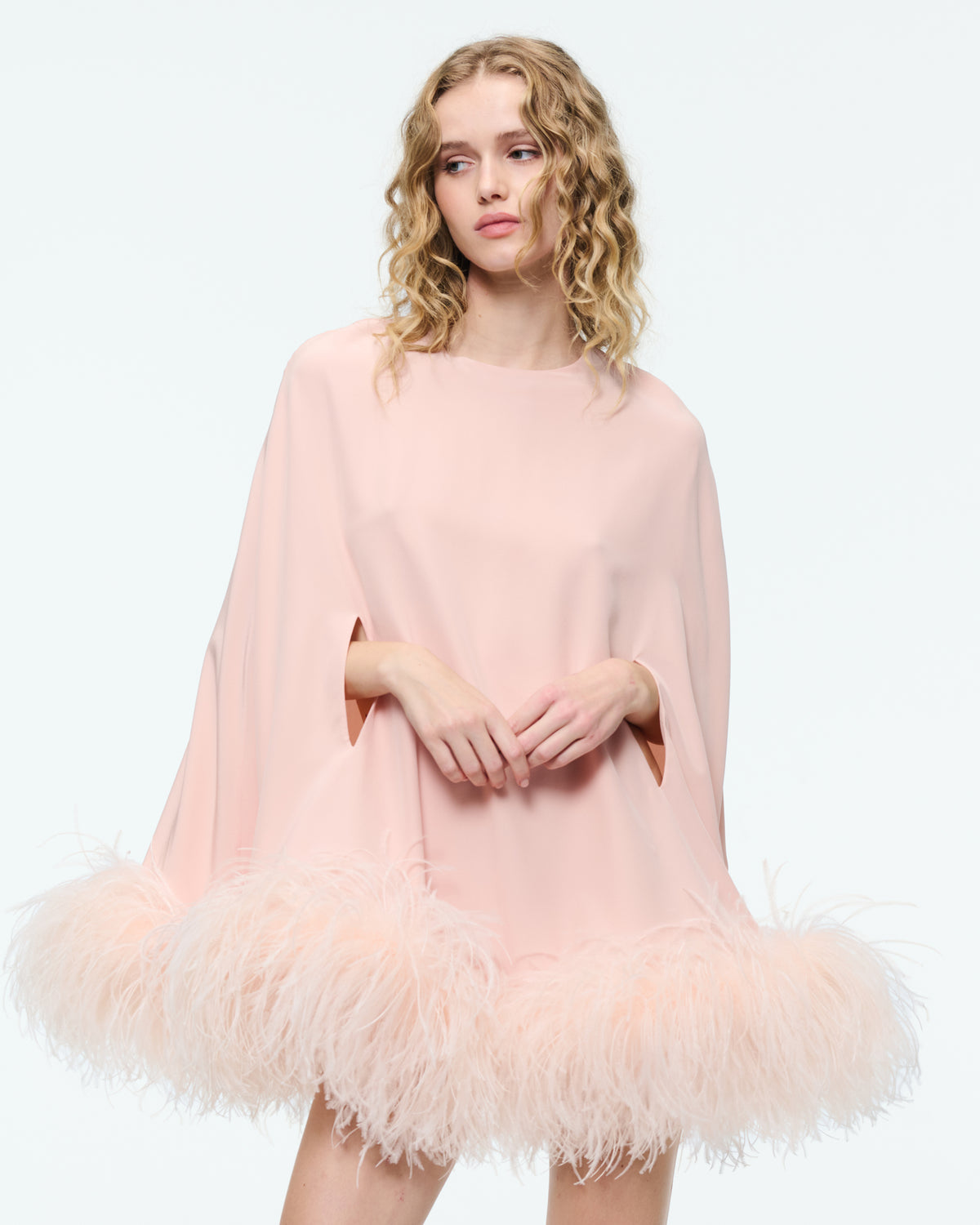 MINI FEATHER CAPE DRESS