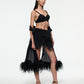 MINI FEATHER SKIRT IN BLACK