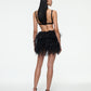 MINI FEATHER SKIRT IN BLACK