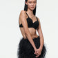 MINI FEATHER SKIRT IN BLACK
