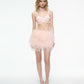 MINI FEATHER SKIRT IN LIGHT PINK