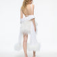 MINI FEATHER SKIRT IN WHITE