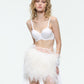 MINI FEATHER SKIRT IN WHITE