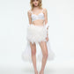 MINI FEATHER SKIRT IN WHITE