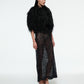 FEATHER CAPELET IN BLACK
