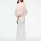 FEATHER CAPELET IN LIGHT PINK