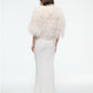 FEATHER CAPELET IN CREME