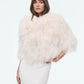 FEATHER CAPELET IN CREME