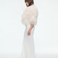 FEATHER CAPELET IN CREME