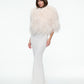 FEATHER CAPELET IN CREME