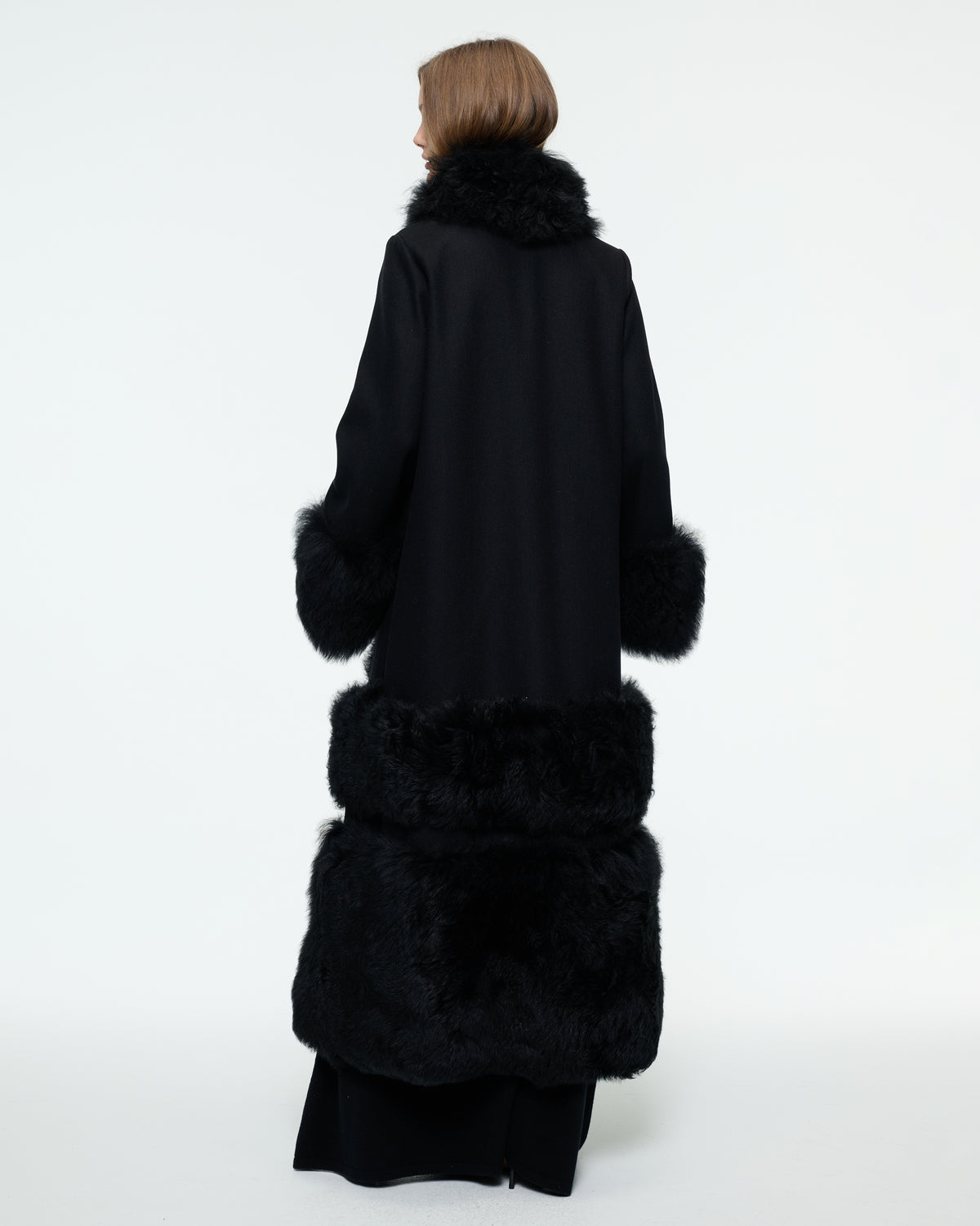 LONG SHEARLING WOOL COAT