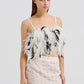 BLACK & WHITE FEATHER TOP