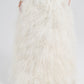 WHITE DROP WAIST FEATHER DRESS